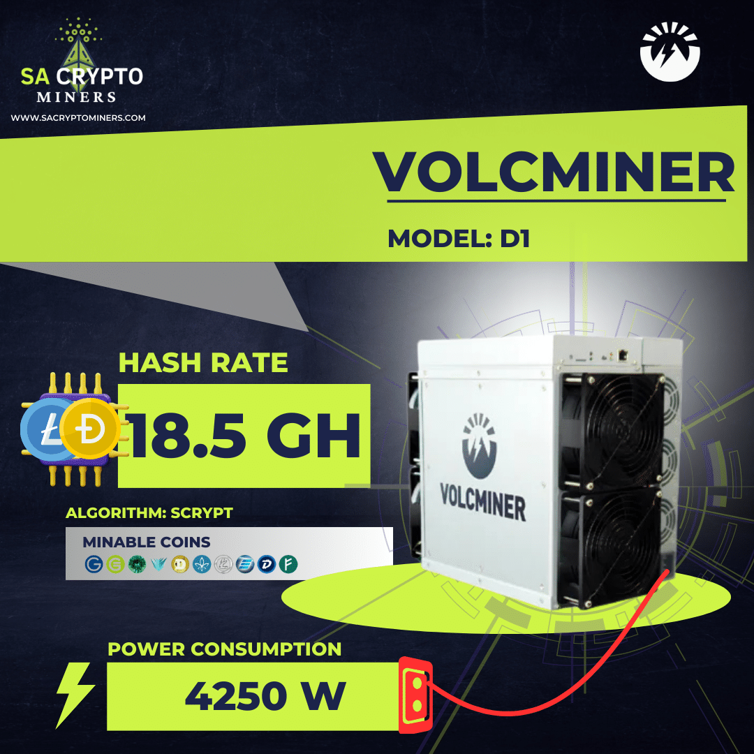 New VolcMiner D1 18.5Gh/s Dogecoin Litecoin Bells Miner